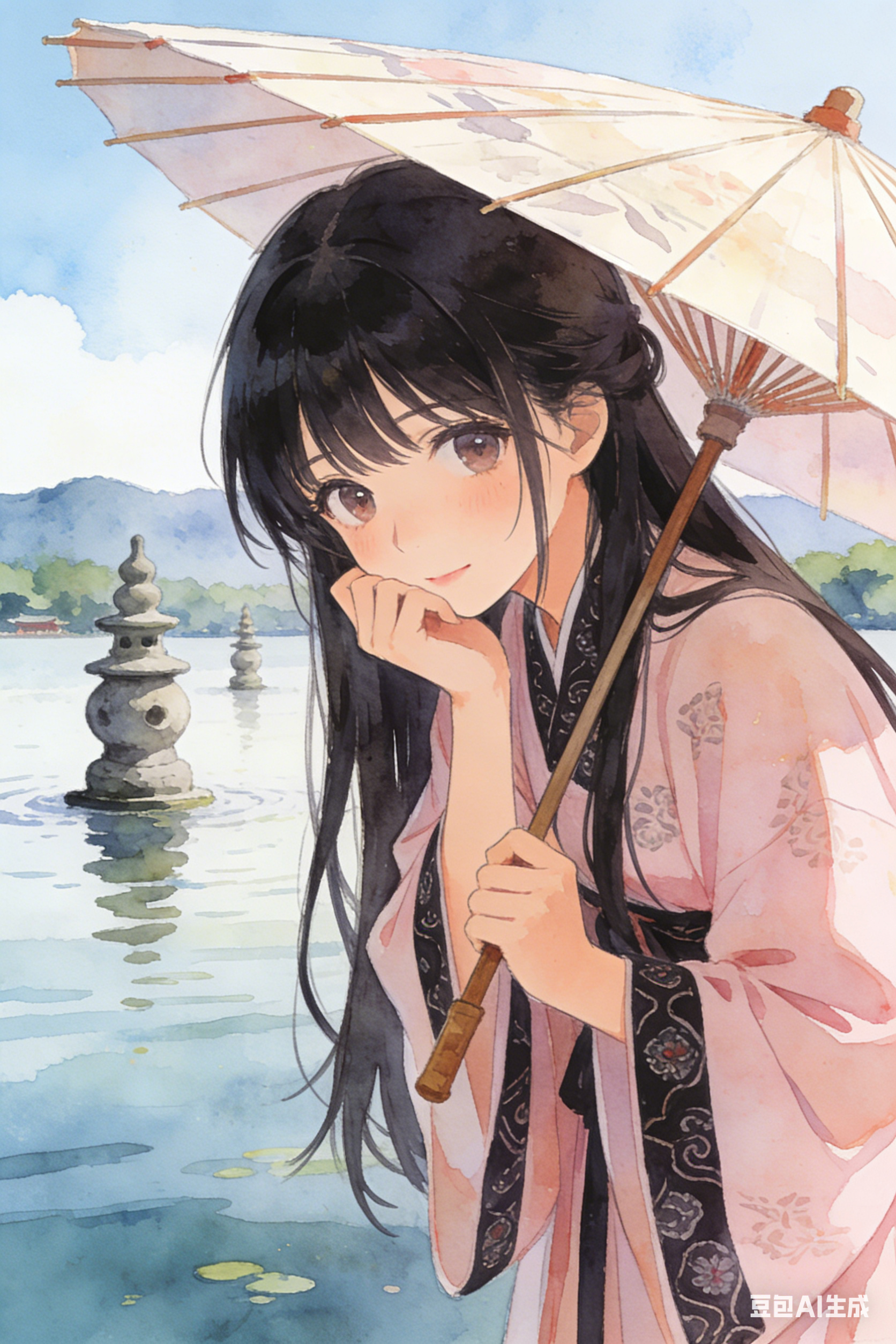 根据参考图创作的女子画像